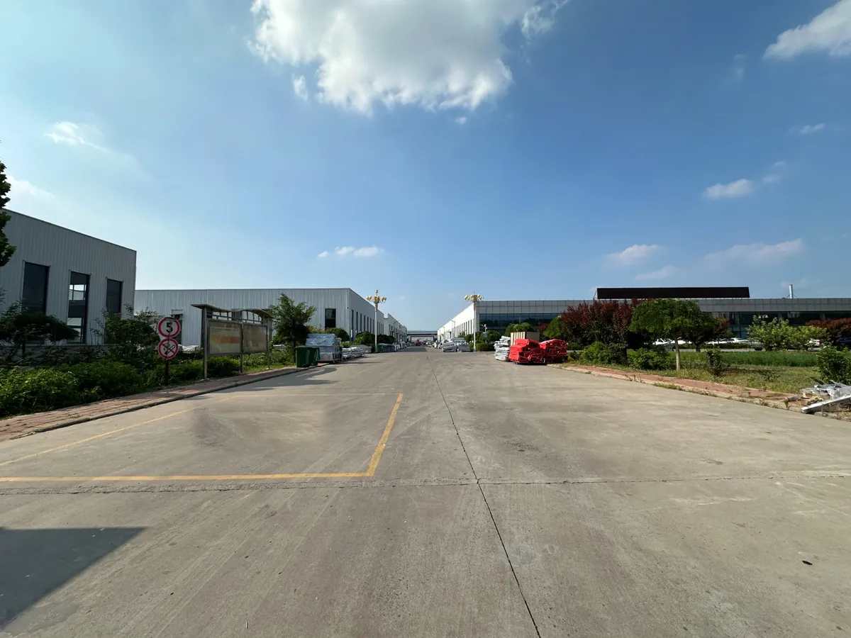 The LUCTORC plant seen from the yard between the production buildings