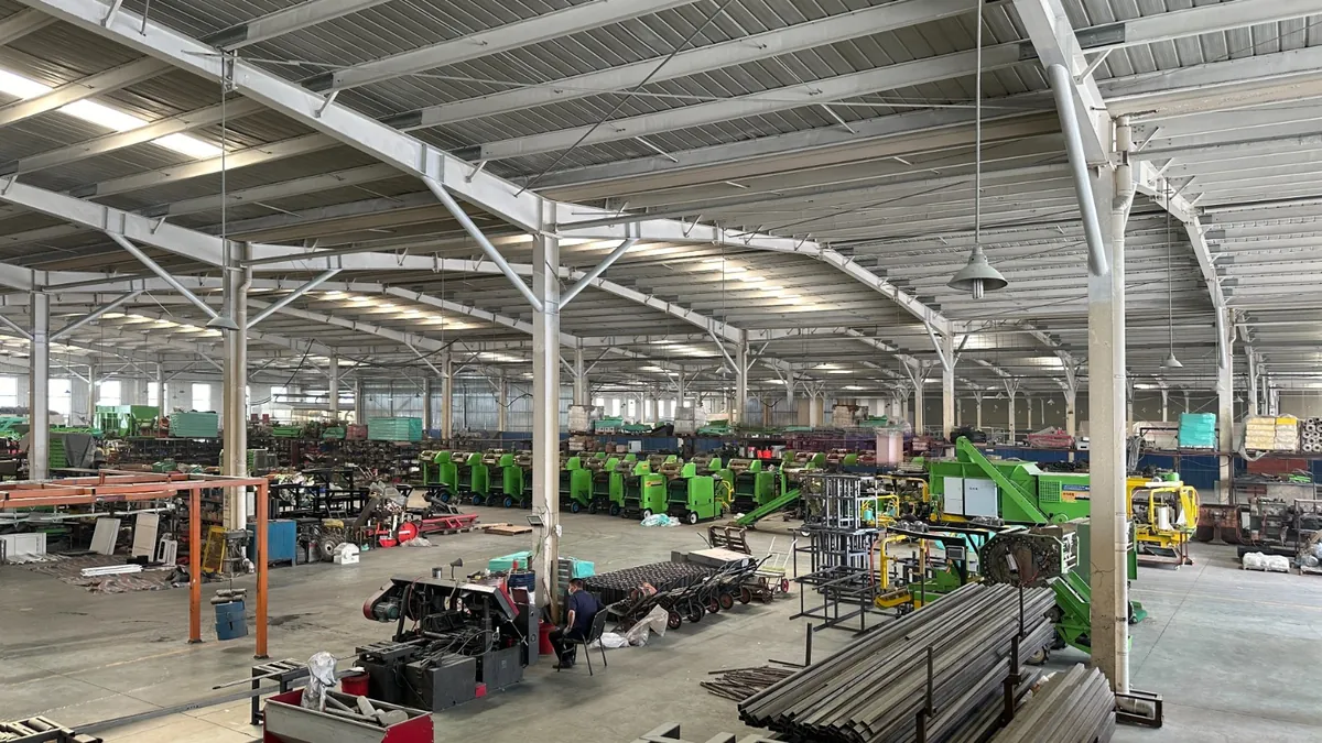 LUCTORC production hall, with baler wrappers on the assembly line